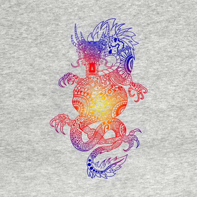 Dragon Mandala Streetwear T-Shirt by g14u